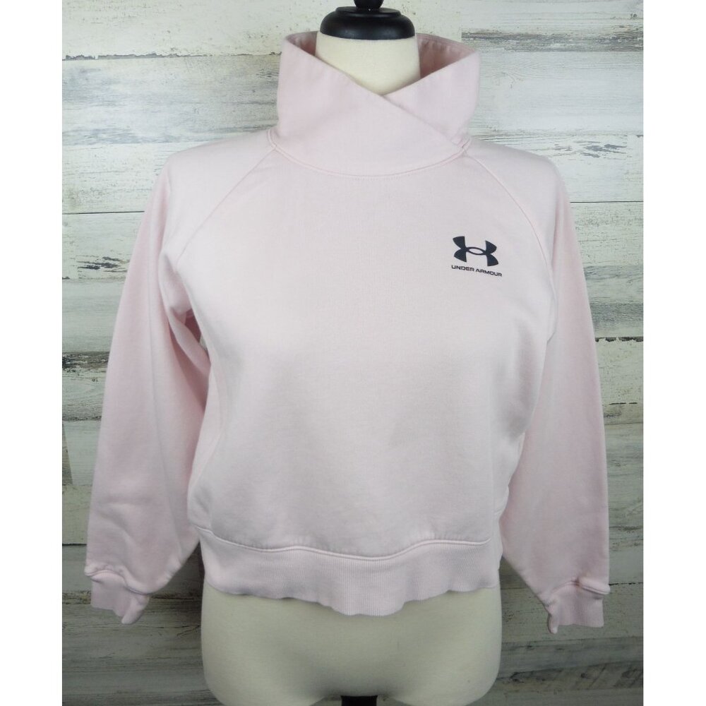 NWOT Under Armour Womens Crop Pink Sweatshirt S Loose